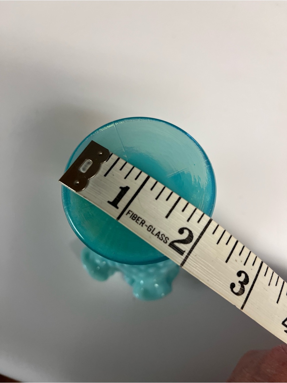 Fenton Turquoise milk glass trumpet base - Picture 8 of 8